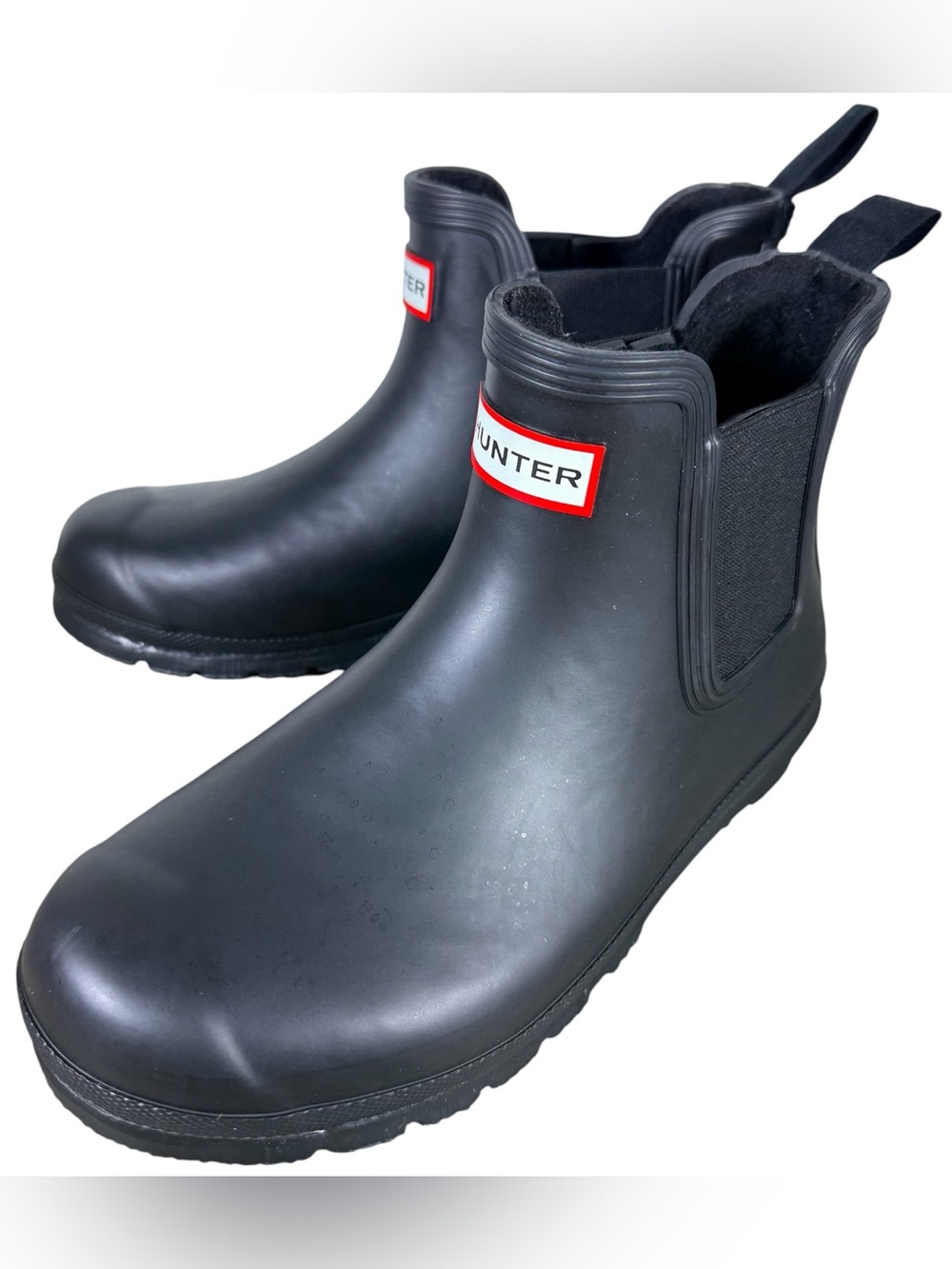 Hunter Women's Original Chelsea Waterproof Rubber Ankle Rain Boot Black Size 7